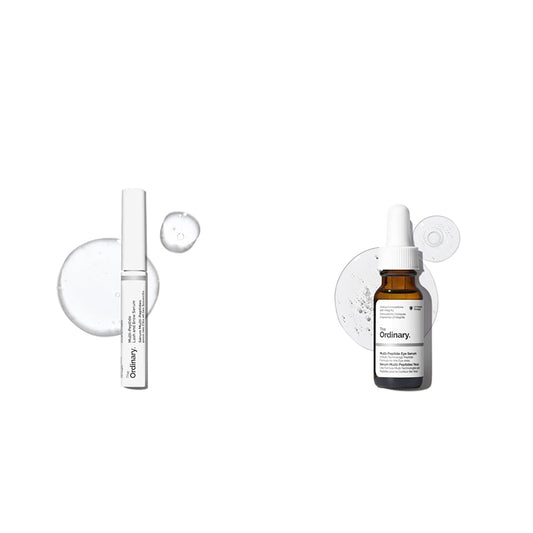 The Ordinary The Eye, Lash & Brow Collection - Skin Care Bundle Set - Multi-Peptide Lash and Brow Serum + Multi-Peptide Eye Serum 0.5 Fl Oz
