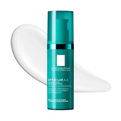 La Roche-Posay Effaclar A.Z. Gel, Azelaic Acid & Salicylic Acid for Acne Treatment, Anti-Aging & Acne Scars, Dual Action Medicated Face Gel for Breakouts & Signs of Aging, 1.35 oz