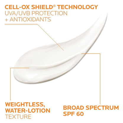 La Roche-Posay Anthelios Cooling Water Sunscreen Lotion for Face & Body, Broad Spectrum SPF + Antioxidants, Fast Absorbing Water-Like Texture, Oil Free Sunscreen, SPF 60, SPF 30