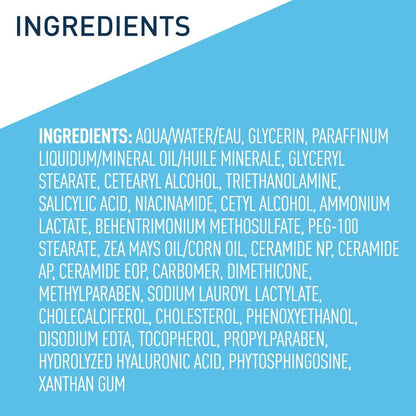 CeraVe Moisturizing Cream with Salicylic Acid, Exfoliating Body Cream with Lactic & Hyaluronic Acid, Niacinamide, and Ceramides, Fragrance Free & Allergy Tested, 12 Ounce