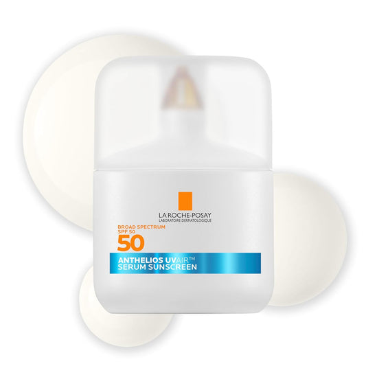 La Roche-Posay Anthelios UVAir™ Sunscreen Serum SPF 50, with Niacinamide, Hyaluronic Acid & Antioxidants, Hydrating, Invisible Finish, Lightweight Sunscreen for Face, Fast-Absorbing, 1.7oz