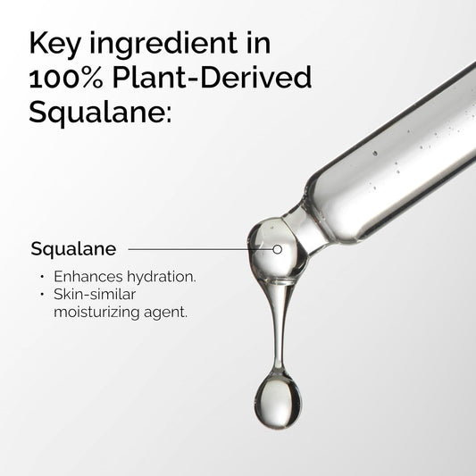 The Ordinary 100% Plant-Derived Squalane, for Skin and Hair, Lightweight Hydration, and Moisture Barrier Support, 1 Fl Oz
