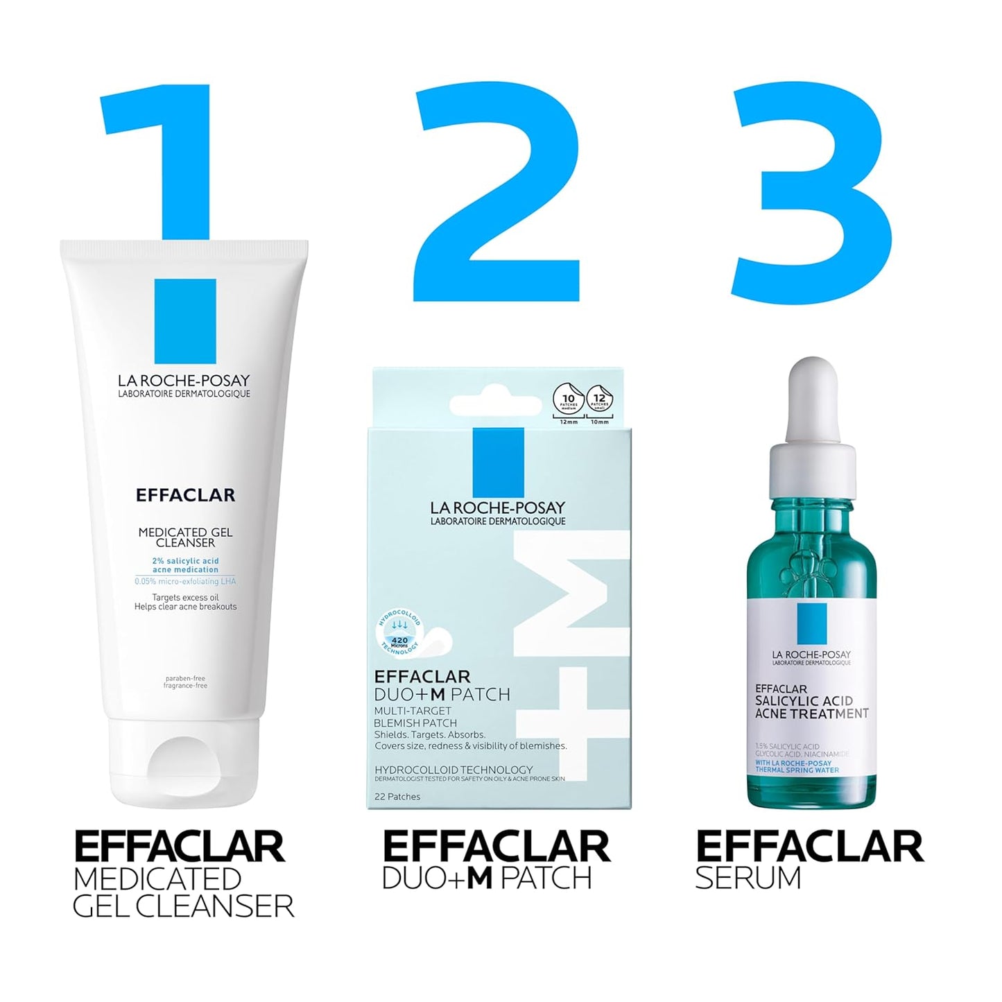 La Roche-Posay Effaclar Multi-Target Blemish Patches, Hydrocolloid Pimple Patches For Face Shields, Targets & Absorbs, Suitable Under Makeup, 22 Patches, 12 Small Size & 10 Medium Size