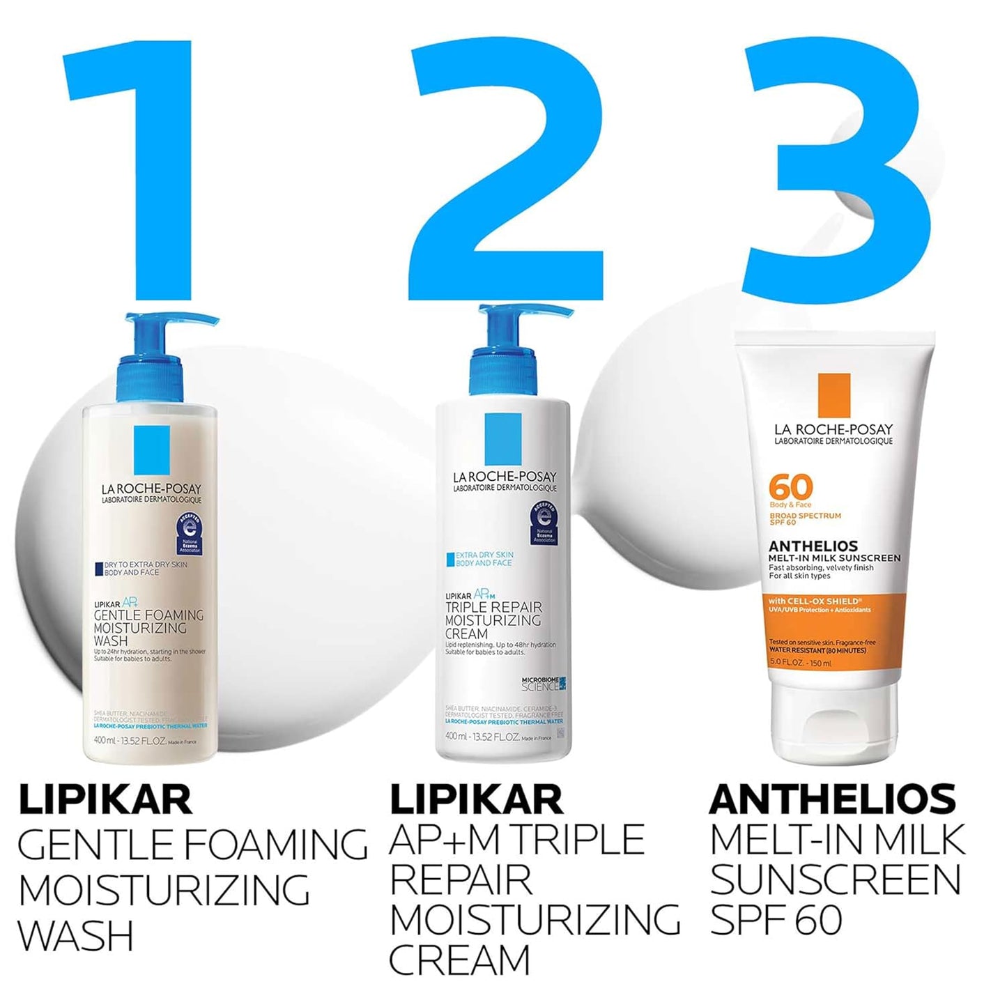 La Roche-Posay Lipikar AP+ Gentle Foaming Moisturizing Wash, Shea Butter + Niacinamide + Glycerin, Moisturizing Body Wash For Dry Skin, National Eczema Association Accepted, Dermatologist Tested
