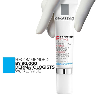 La Roche-Posay Redermic R Eyes Retinol Eye Cream, Anti-Aging Eye Cream to Reduce Wrinkles and Dark Circles With Pure Retinol and Caffeine, 0.5 Fl Oz (Pack of 1)