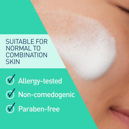CeraVe Balancing Air Foam Face Wash, Foaming Facial Cleanser For Combination Skin, 8HR Oil Control + 24HR Hydration, Fragrance-Free & Non-Comedogenic, With Glycolysine™ & 3 Essential Ceramides, 8oz