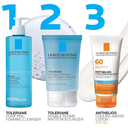 La Roche-Posay Anthelios Cooling Water Sunscreen Lotion for Face & Body, Broad Spectrum SPF + Antioxidants, Fast Absorbing Water-Like Texture, Oil Free Sunscreen, SPF 60, SPF 30