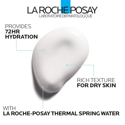 La Roche-Posay Hydraphase HA Rich, Hyaluronic Acid Face Moisturizer for Dry Skin with 72HR Hydration, Oil Free & Non-Comedogenic, 50 ML, 1.69 fl. oz.