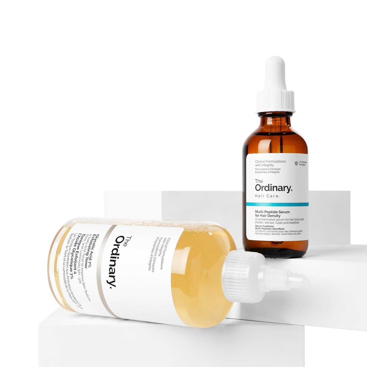 The Ordinary Hair and Scalp Collection, Haircare Set, Glycolic Acid 7% Exfoliating Toner and Multi-Peptide Serum for Hair Density