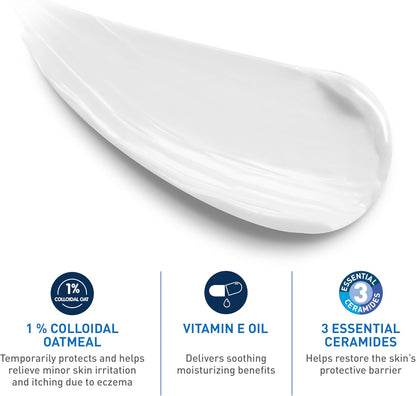 CeraVe Baby Eczema Relief Cream, 1% Colloidal Oatmeal Cream With Vitamin E & Ceramides, Soothes & Calms Itchy Skin, Developed With Pediatric Dermatologist, Fragrance Free, 5oz
