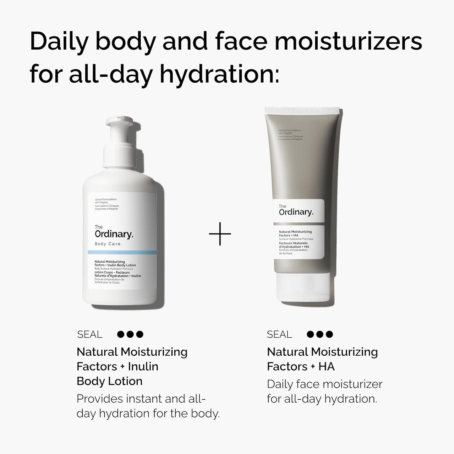 The Ordinary Natural Moisturizing Factors + Inulin Body Lotion, Lightweight Hydration for All-Day Moisture & Skin Barrier Support, Accepted by the National Eczema Association, 8.1 Fl Oz