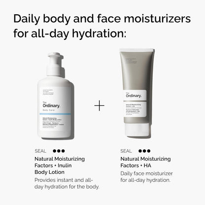 The Ordinary Natural Moisturizing Factors + Inulin Body Lotion, Lightweight Hydration for All-Day Moisture & Skin Barrier Support, Accepted by the National Eczema Association, 8.1 Fl Oz
