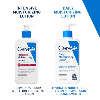 CeraVe Intensive Moisturizing Lotion, Hydro-Urea + Shea Butter, Body Lotion For Dry Skin, Relieves Signs Of Extra Dry Skin, Non Greasy Hydrating Cream For Rough, Tight, Red & Itchy Skin, 16oz