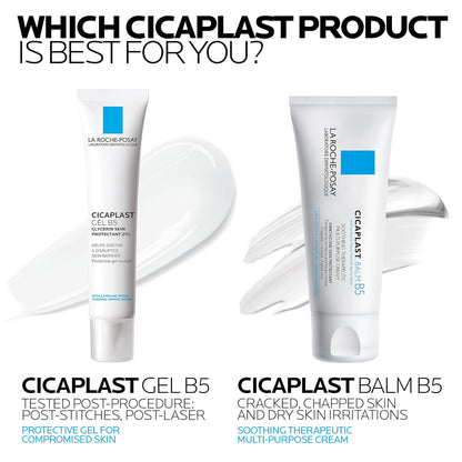 La Roche-Posay Cicaplast Gel B5, Protective Repair Gel for Cracked, Chapped Skin with Madecassoside and Glycerin, Tested Post-Procedure, Post-Stitches, Post-Laser, 1.35 Fl Oz