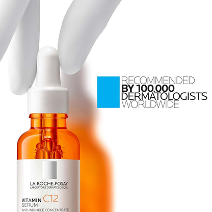La Roche-Posay Pure 12% Vitamin C Serum For Face With Hyaluronic Acid & Salicylic Acid, Hydrating Face Serum, Boost Radiance & Reduce Wrinkles, 2 Formulas for Normal or Oily Skin Control