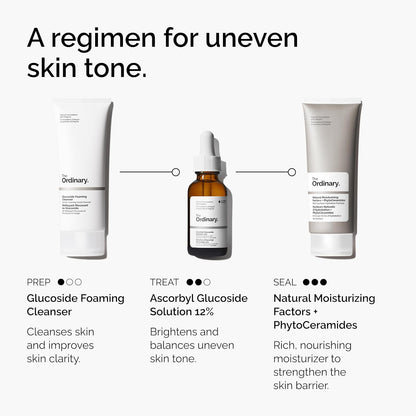 The Ordinary Ascorbyl Glucoside Solution 12%, Vitamin C Serum for Even Skin Tone and Antioxidant Protection, 1 Fl Oz