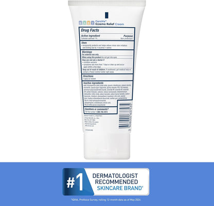 CeraVe Baby Eczema Relief Cream, 1% Colloidal Oatmeal Cream With Vitamin E & Ceramides, Soothes & Calms Itchy Skin, Developed With Pediatric Dermatologist, Fragrance Free, 5oz