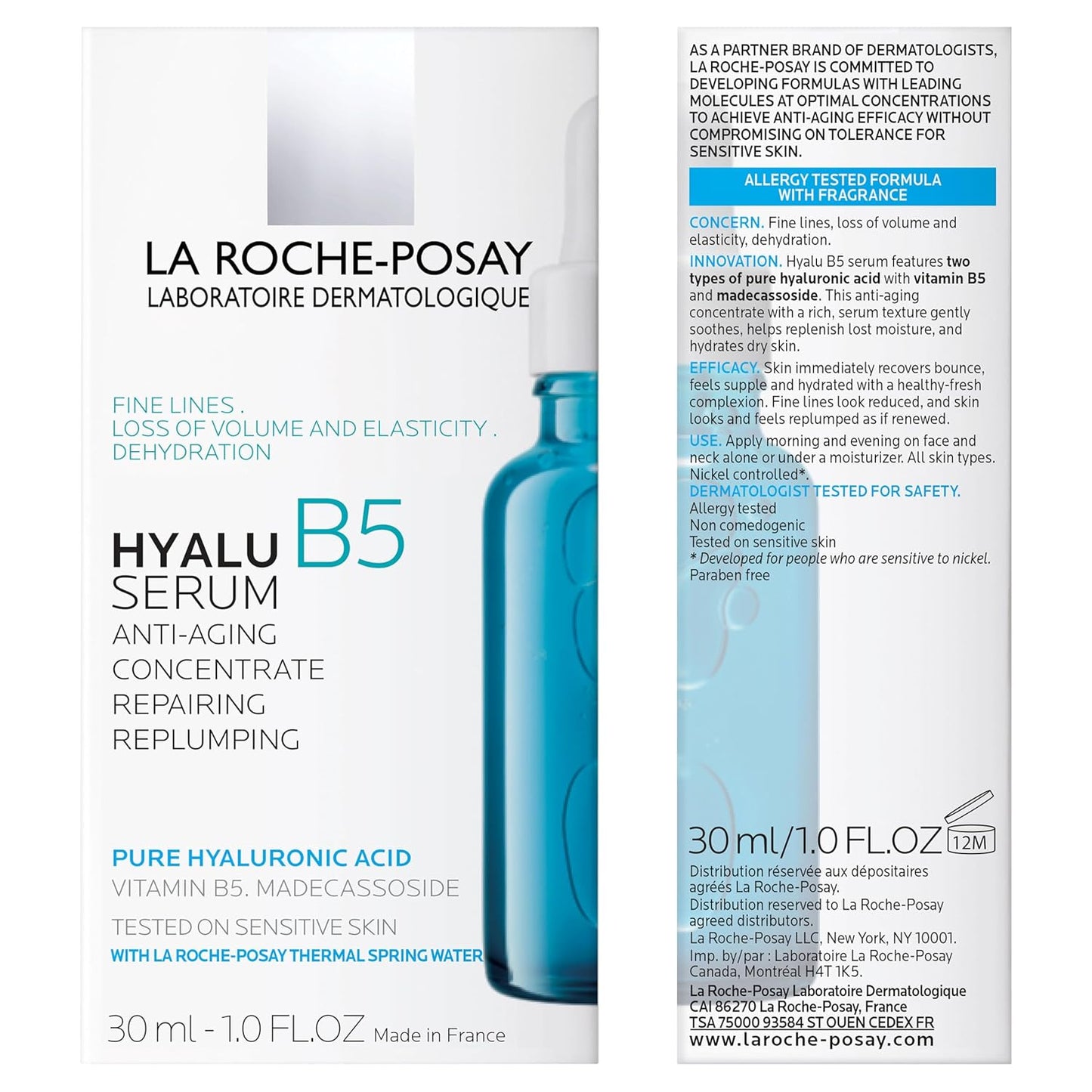 Bundle of La Roche-Posay Hyalu B5 Pure Hyaluronic Acid Serum for Face, Hydrating Serum, Plumps Skin + Anthelios UV Hydra Sunscreen SPF 50, Daily Hydrating Broad Spectrum Invisible SPF Protection