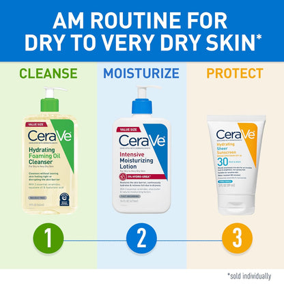 CeraVe Intensive Moisturizing Lotion, Hydro-Urea + Shea Butter, Body Lotion For Dry Skin, Relieves Signs Of Extra Dry Skin, Non Greasy Hydrating Cream For Rough, Tight, Red & Itchy Skin, 8oz