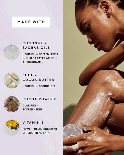Cocoa Cleans'r Soothing All-Over Cleansing Bar with Coconut Oil + Shea Butter